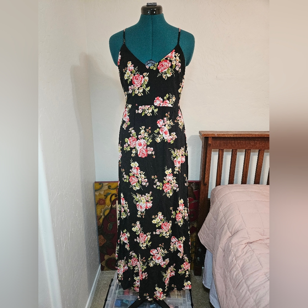 Floral Black Maxi Dress
